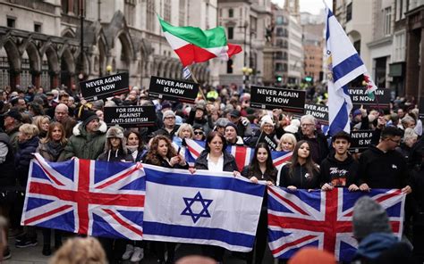 Tens of thousands march against antisemitism in London including UK ex-Prime Minister Boris Johnson